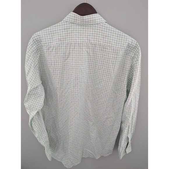 Jack Stone by Thomas Dean Dress Shirt Men's Size XL Green Plaid Patterned Cuff - Picture 4 of 16